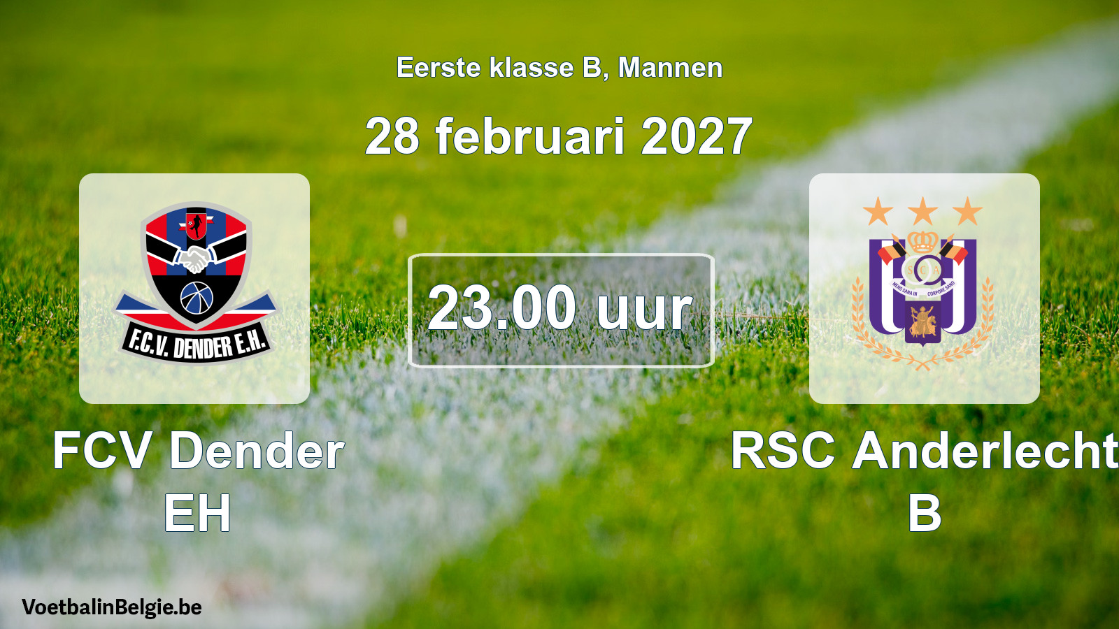 Geplande wedstrijd mannenvoetbal: FCV Dender EH - RSC Anderlecht B (28 februari 2027)