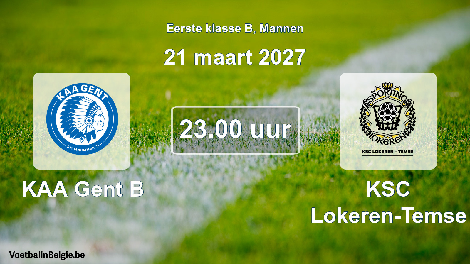 Geplande wedstrijd mannenvoetbal: KAA Gent B - KSC Lokeren-Temse (21 maart 2027)