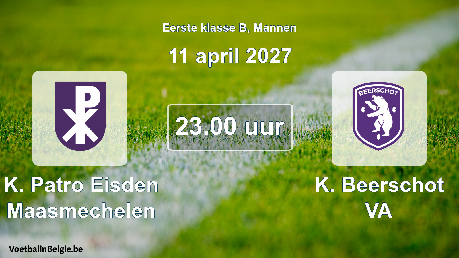 Geplande wedstrijd mannenvoetbal: K. Patro Eisden Maasmechelen - K. Beerschot VA (11 april 2027)