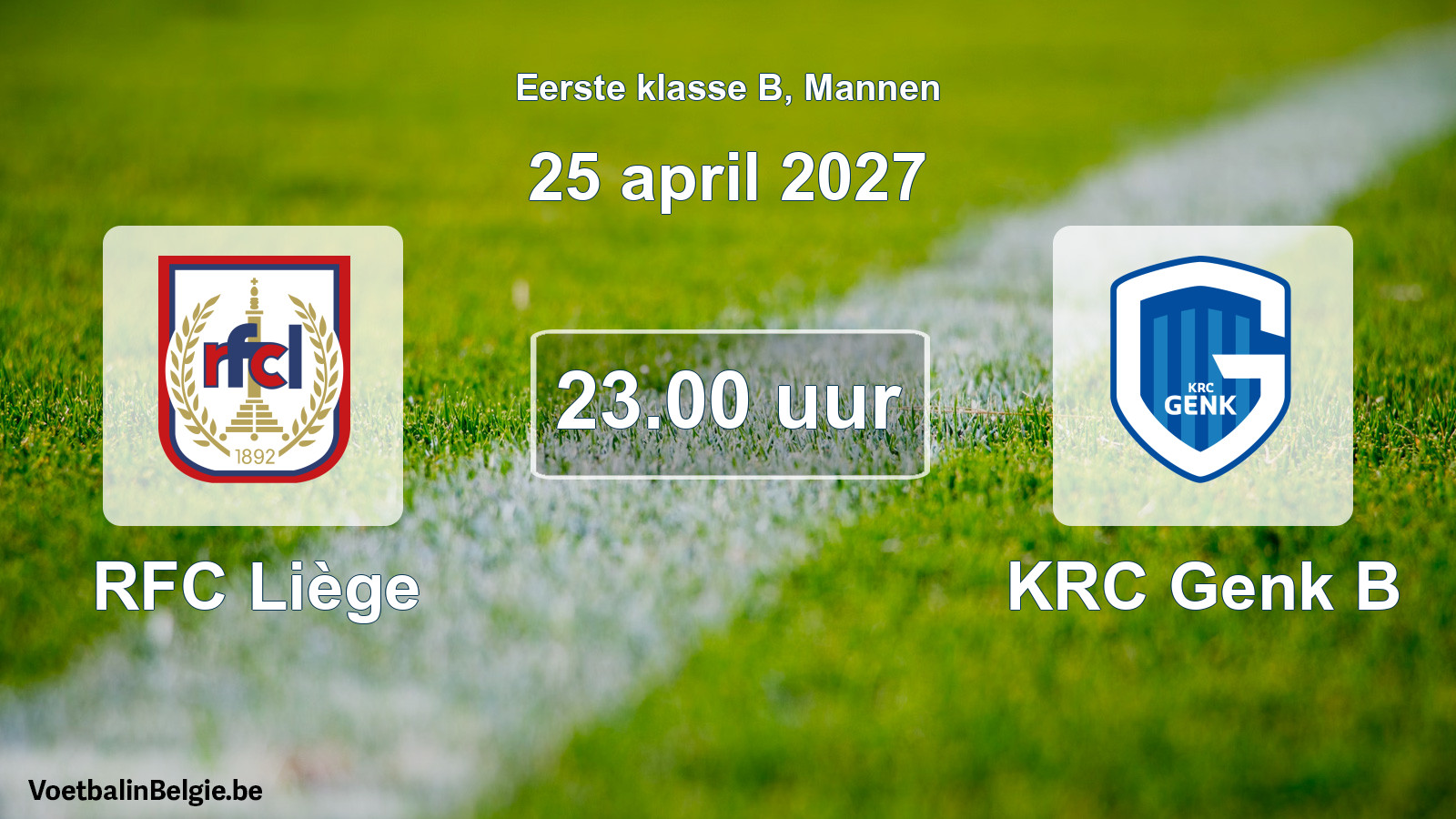 Geplande wedstrijd mannenvoetbal: RFC Liège - KRC Genk B (25 april 2027)