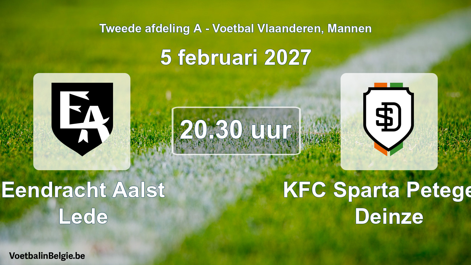 Geplande wedstrijd mannenvoetbal: Eendracht Aalst Lede - KFC Sparta Petegem Deinze (5 februari 2027)