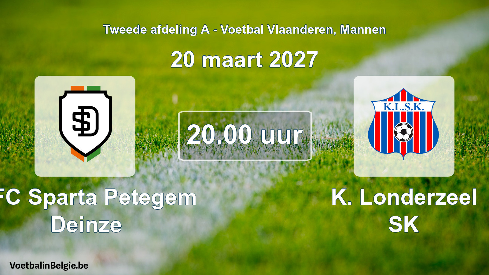 Geplande wedstrijd mannenvoetbal: KFC Sparta Petegem Deinze - K. Londerzeel SK (20 maart 2027)
