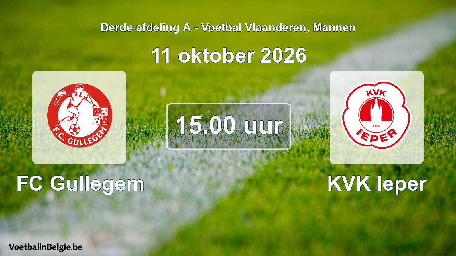Geplande wedstrijd mannenvoetbal: FC Gullegem - KVK Ieper (11 oktober 2026)