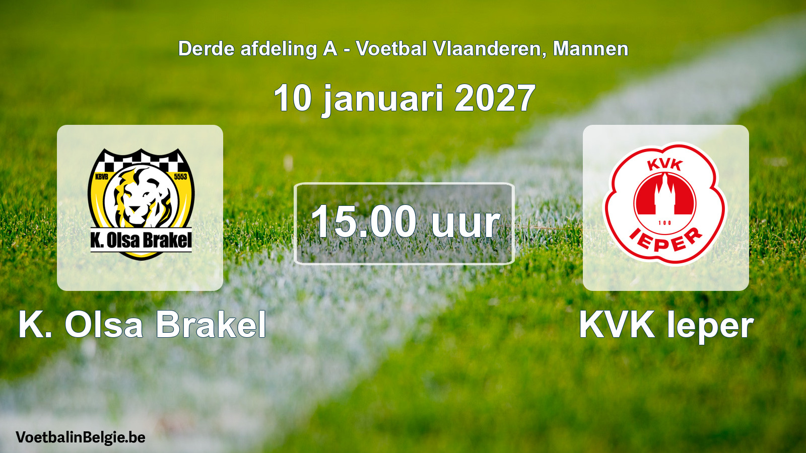 Geplande wedstrijd mannenvoetbal: K. Olsa Brakel - KVK Ieper (10 januari 2027)