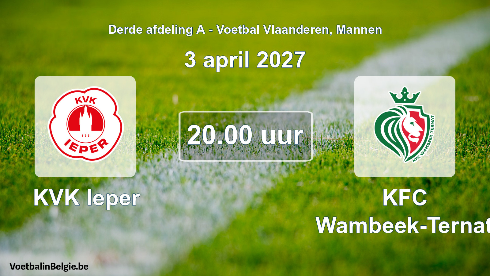 Geplande wedstrijd mannenvoetbal: KVK Ieper - KFC Wambeek-Ternat (3 april 2027)