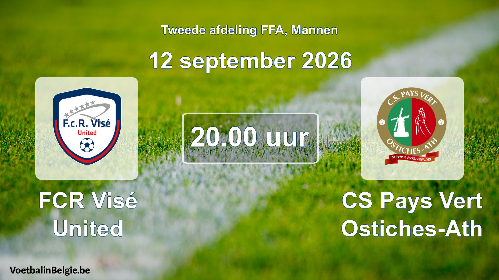 Geplande wedstrijd mannenvoetbal: FCR Visé United - CS Pays Vert Ostiches-Ath (12 september 2026)