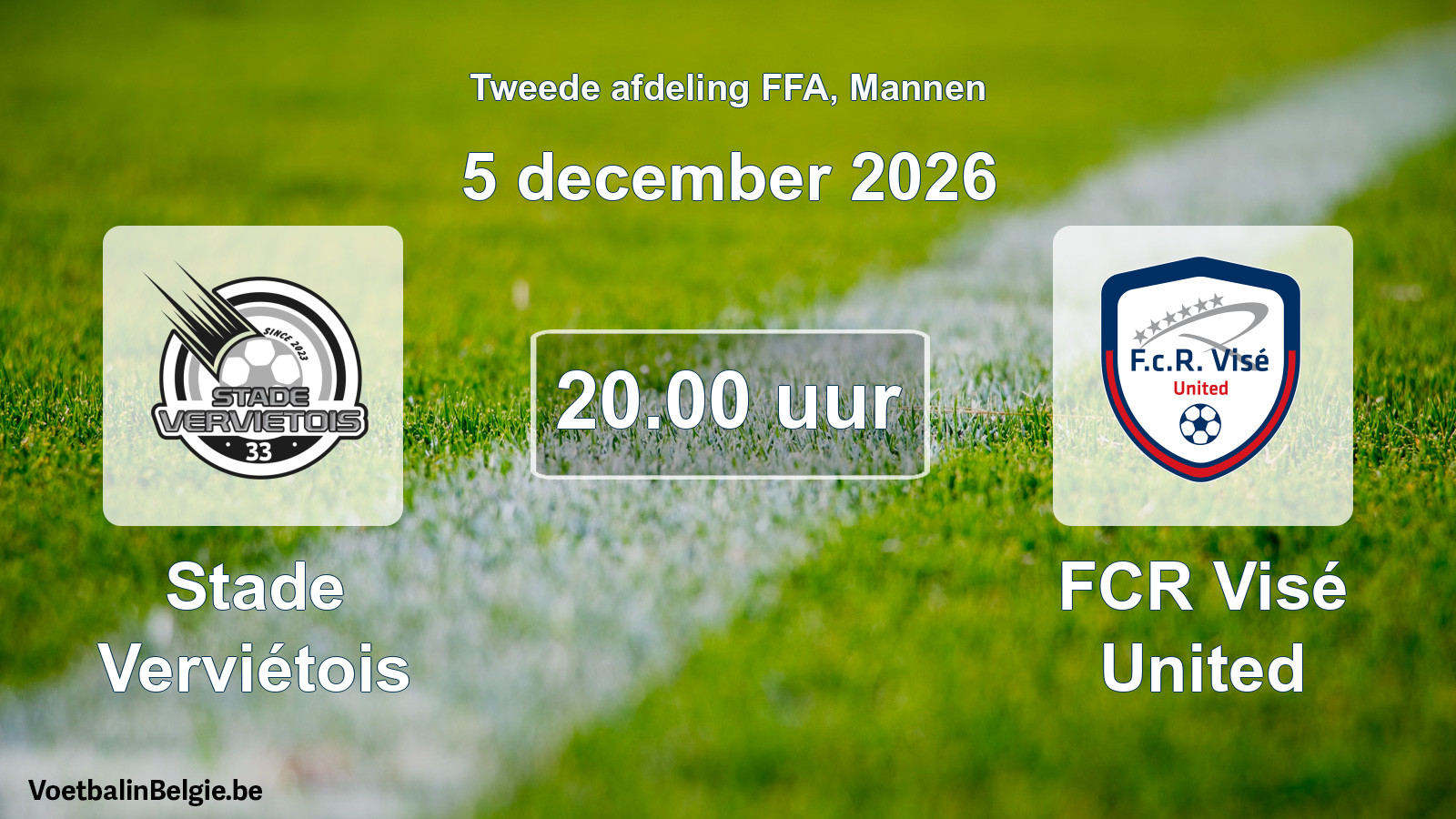 Geplande wedstrijd mannenvoetbal: Stade Verviétois - FCR Visé United (5 december 2026)