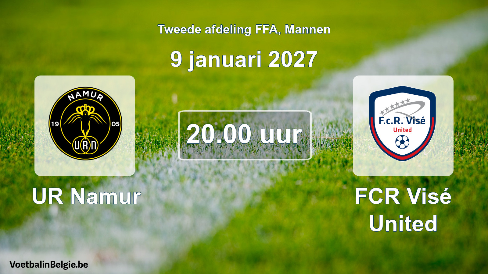 Geplande wedstrijd mannenvoetbal: UR Namur - FCR Visé United (9 januari 2027)