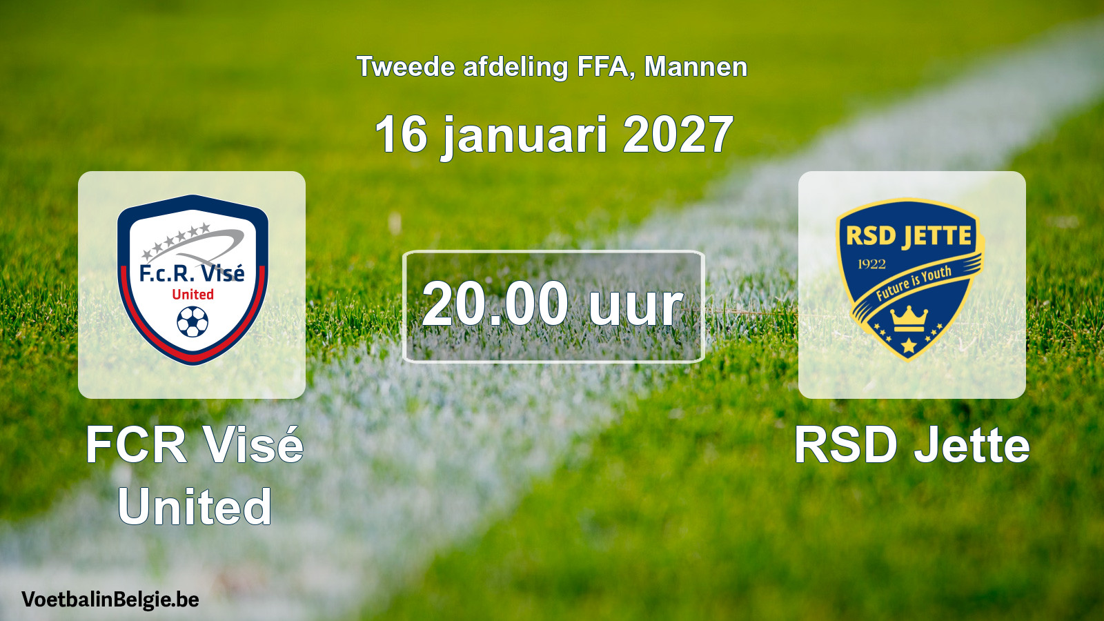 Geplande wedstrijd mannenvoetbal: FCR Visé United - RSD Jette (16 januari 2027)