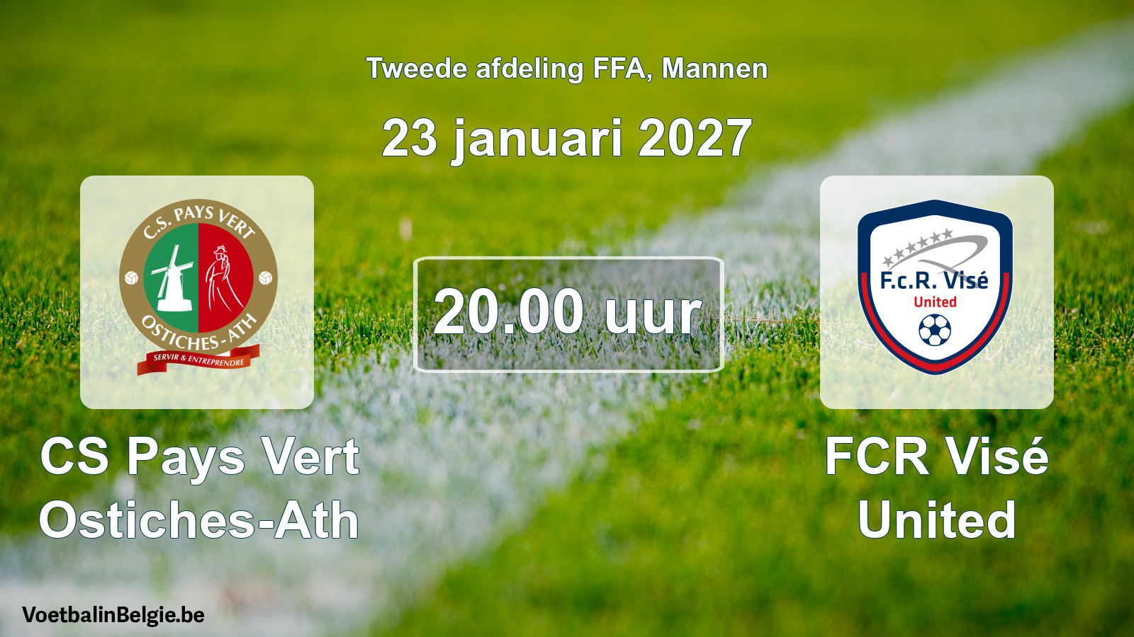 Geplande wedstrijd mannenvoetbal: CS Pays Vert Ostiches-Ath - FCR Visé United (23 januari 2027)