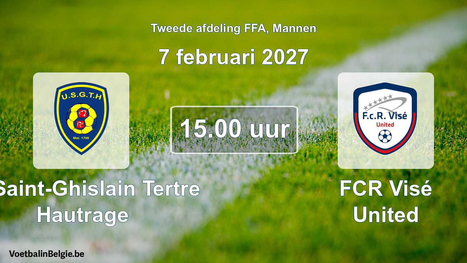 Geplande wedstrijd mannenvoetbal: U. Saint-Ghislain Tertre Hautrage - FCR Visé United (7 februari 2027)