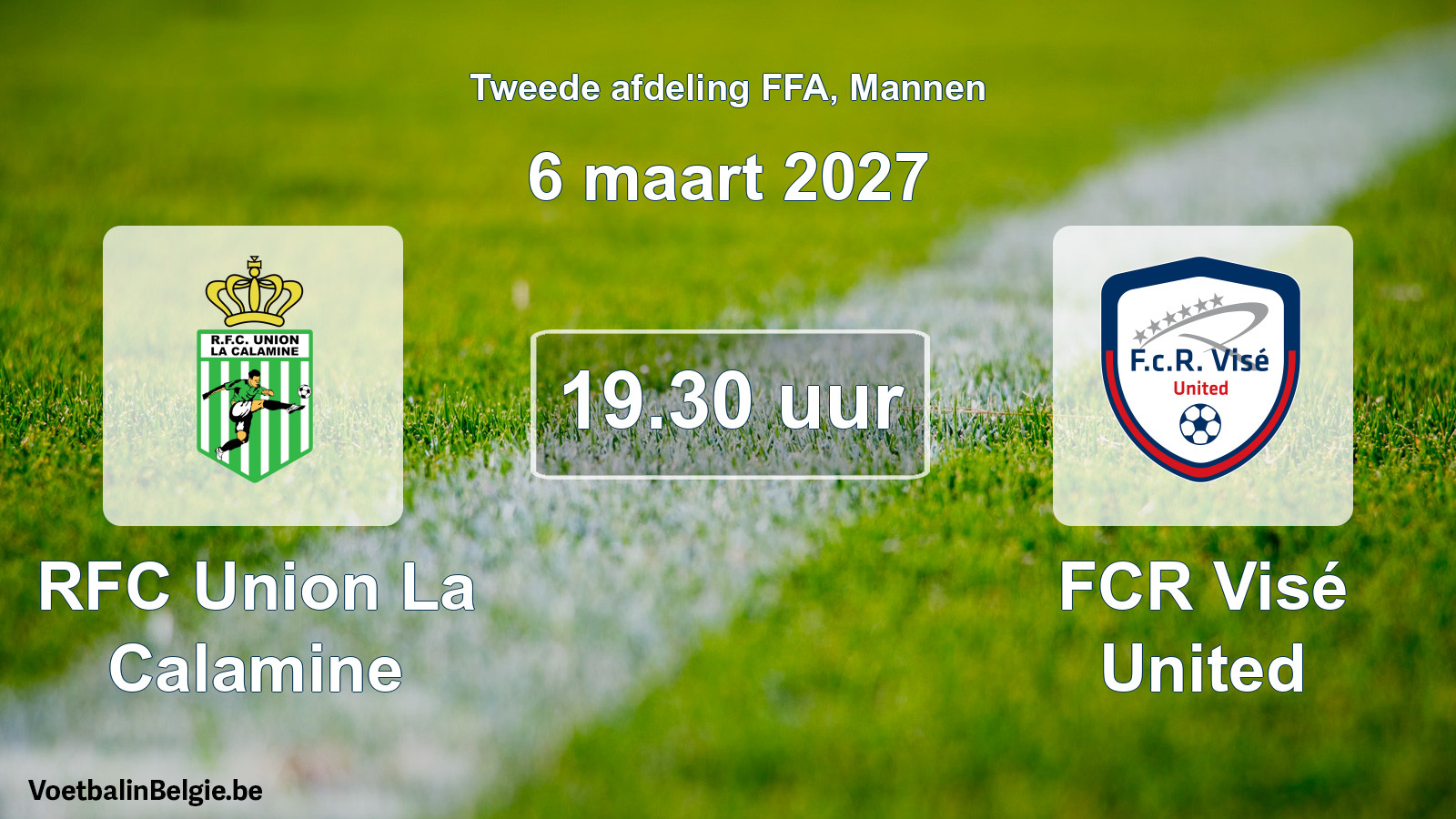 Geplande wedstrijd mannenvoetbal: RFC Union La Calamine - FCR Visé United (6 maart 2027)