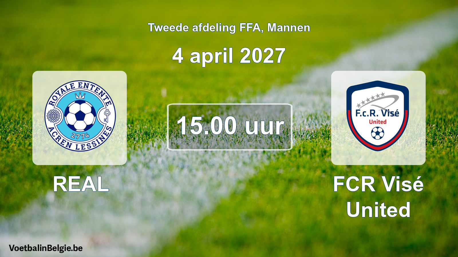 Geplande wedstrijd mannenvoetbal: REAL - FCR Visé United (4 april 2027)