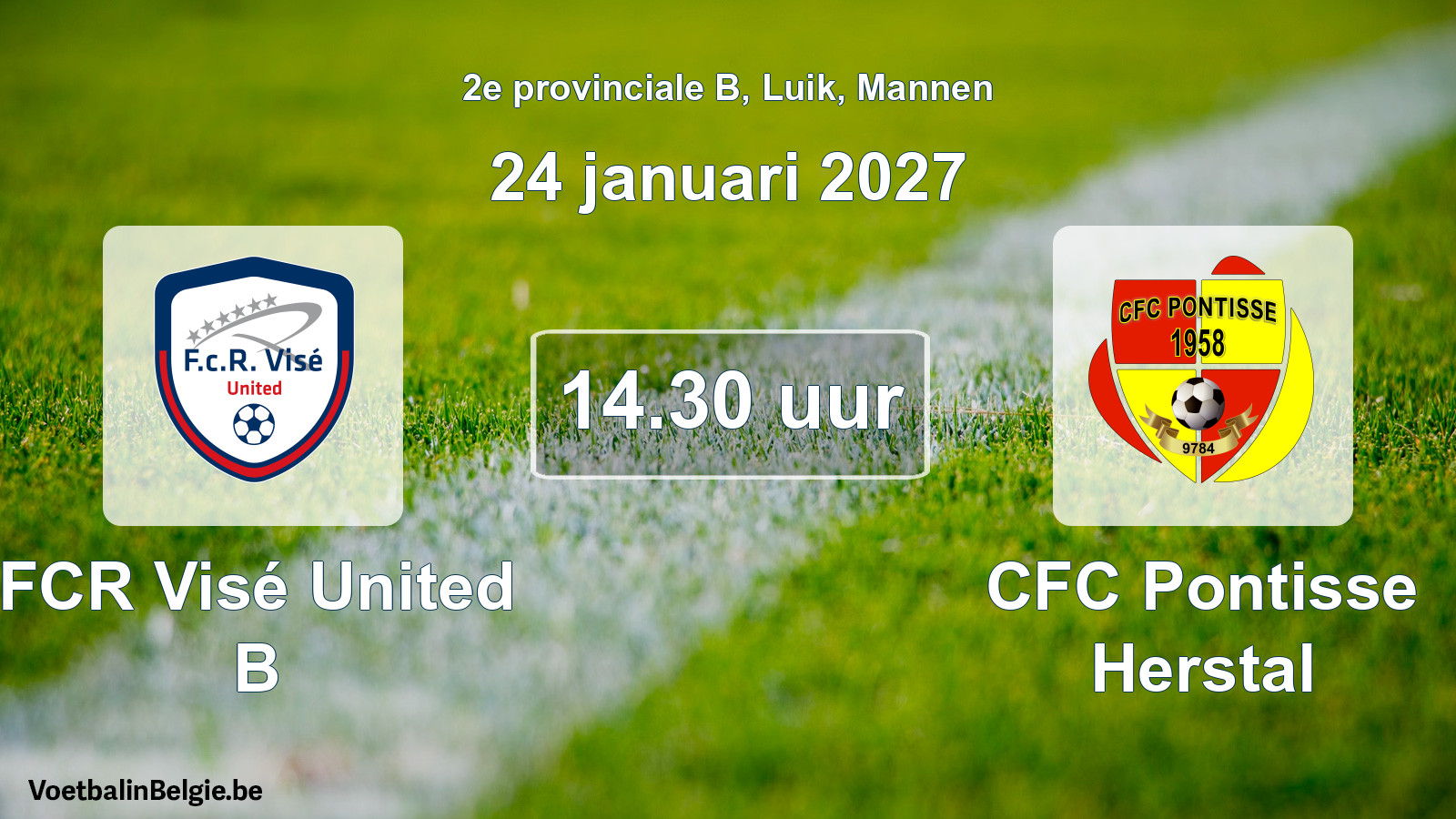 Geplande wedstrijd mannenvoetbal: FCR Visé United B - CFC Pontisse Herstal (24 januari 2027)