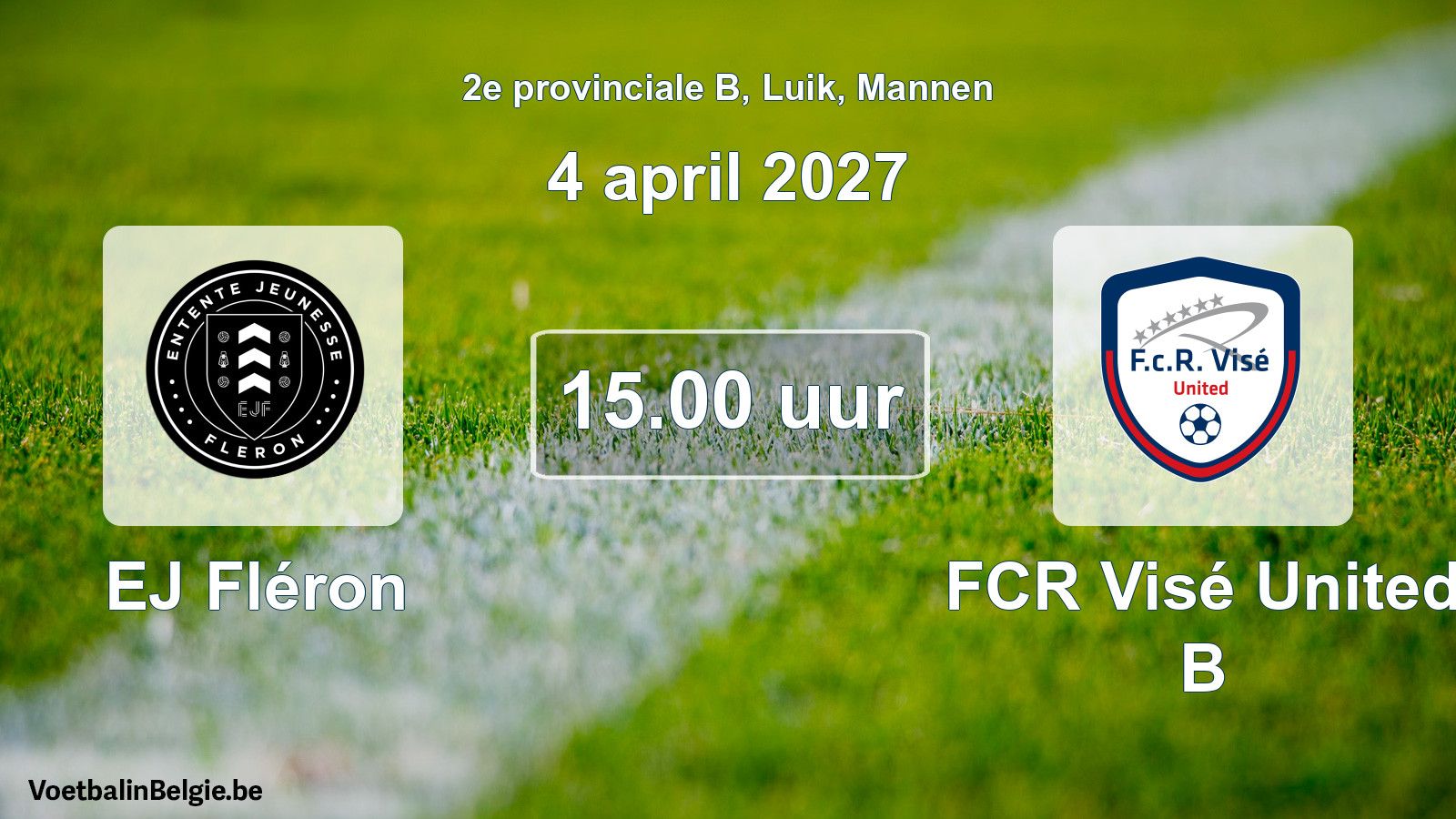 Geplande wedstrijd mannenvoetbal: EJ Fléron - FCR Visé United B (4 april 2027)