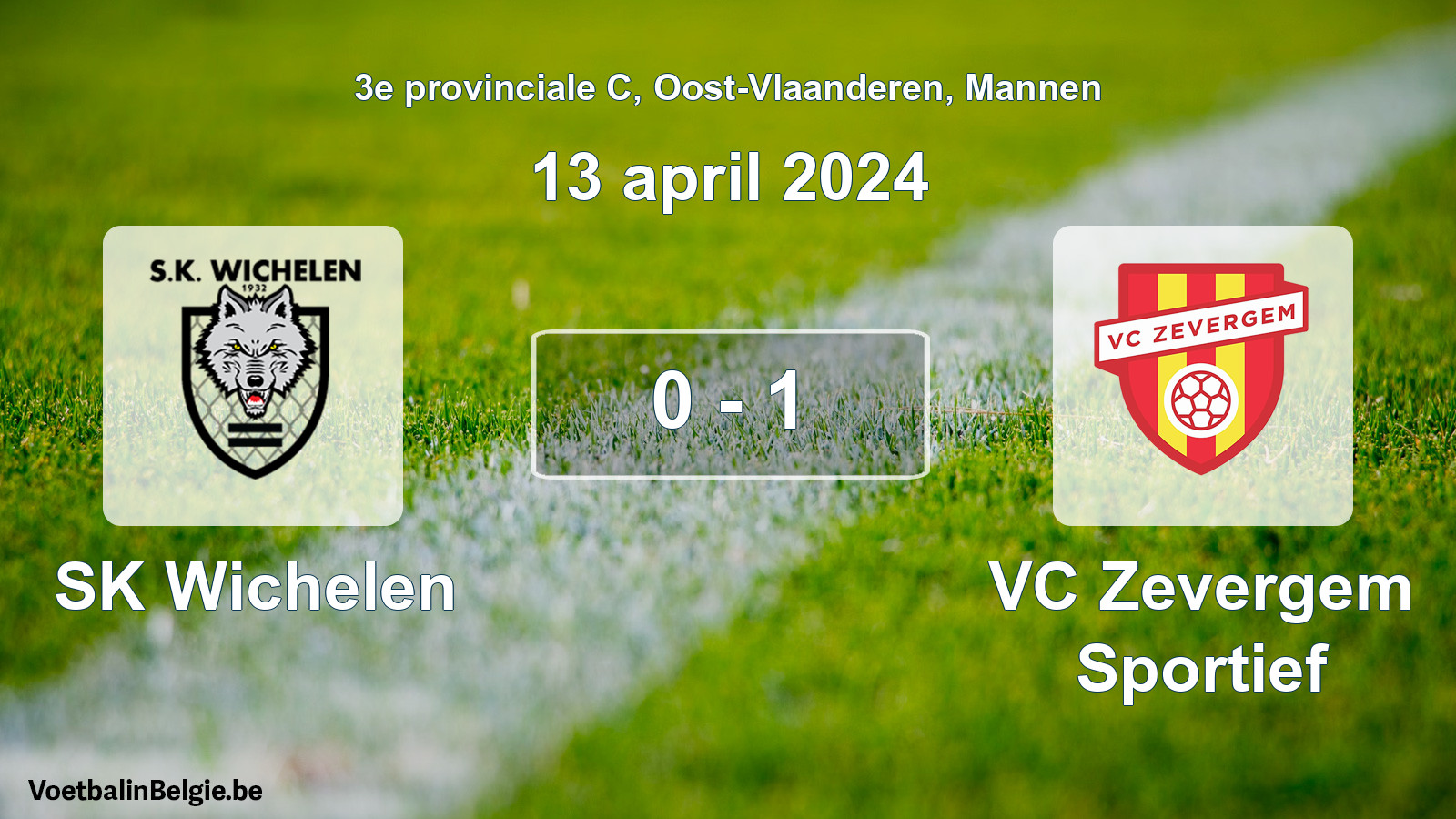 Gespeelde wedstrijd mannenvoetbal: SK Wichelen - VC Zevergem Sportief 0 - 1 (13 april 2024)