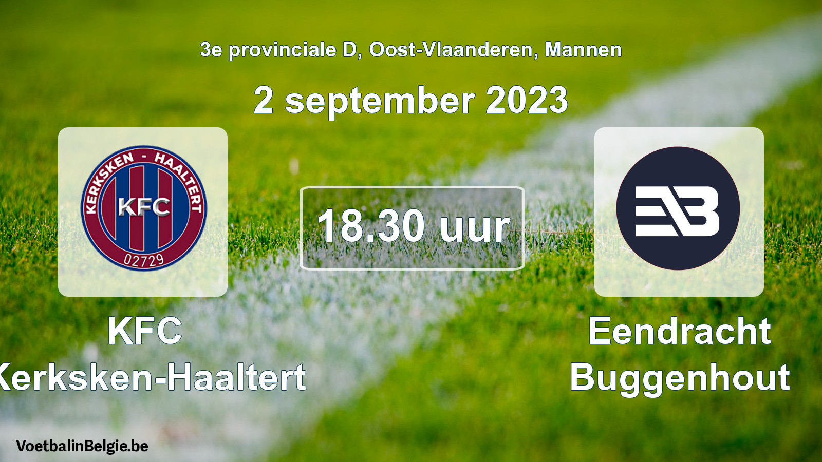 Geplande wedstrijd mannenvoetbal: KFC Kerksken-Haaltert - Eendracht Buggenhout (2 september 2023)