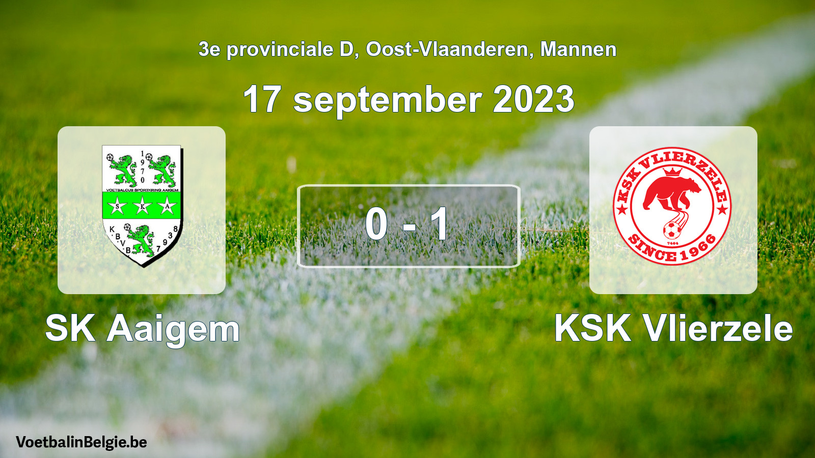 Gespeelde wedstrijd mannenvoetbal: SK Aaigem - KSK Vlierzele 0 - 1 (17 september 2023)