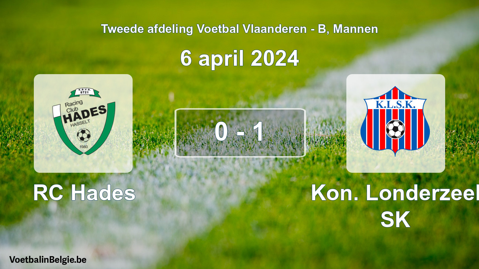 Gespeelde wedstrijd mannenvoetbal: RC Hades - Kon. Londerzeel SK 0 - 1 (6 april 2024)