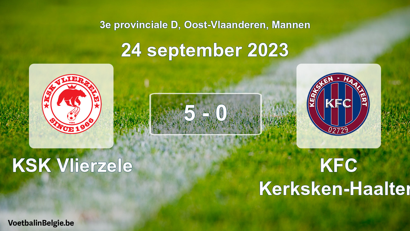 Gespeelde wedstrijd mannenvoetbal: KSK Vlierzele - KFC Kerksken-Haaltert 5 - 0 (24 september 2023)