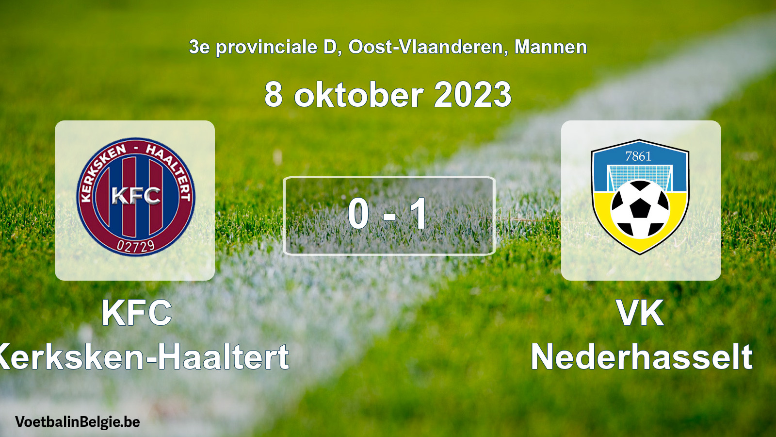 Gespeelde wedstrijd mannenvoetbal: KFC Kerksken-Haaltert - VK Nederhasselt 0 - 1 (8 oktober 2023)