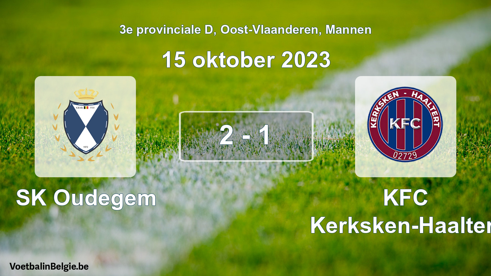 Gespeelde wedstrijd mannenvoetbal: SK Oudegem - KFC Kerksken-Haaltert 2 - 1 (15 oktober 2023)