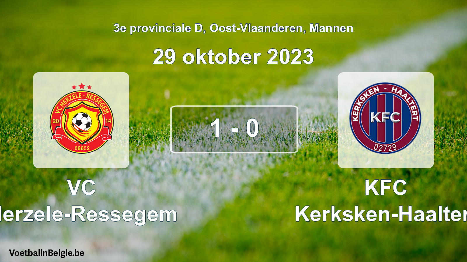 Gespeelde wedstrijd mannenvoetbal: VC Herzele-Ressegem - KFC Kerksken-Haaltert 1 - 0 (29 oktober 2023)