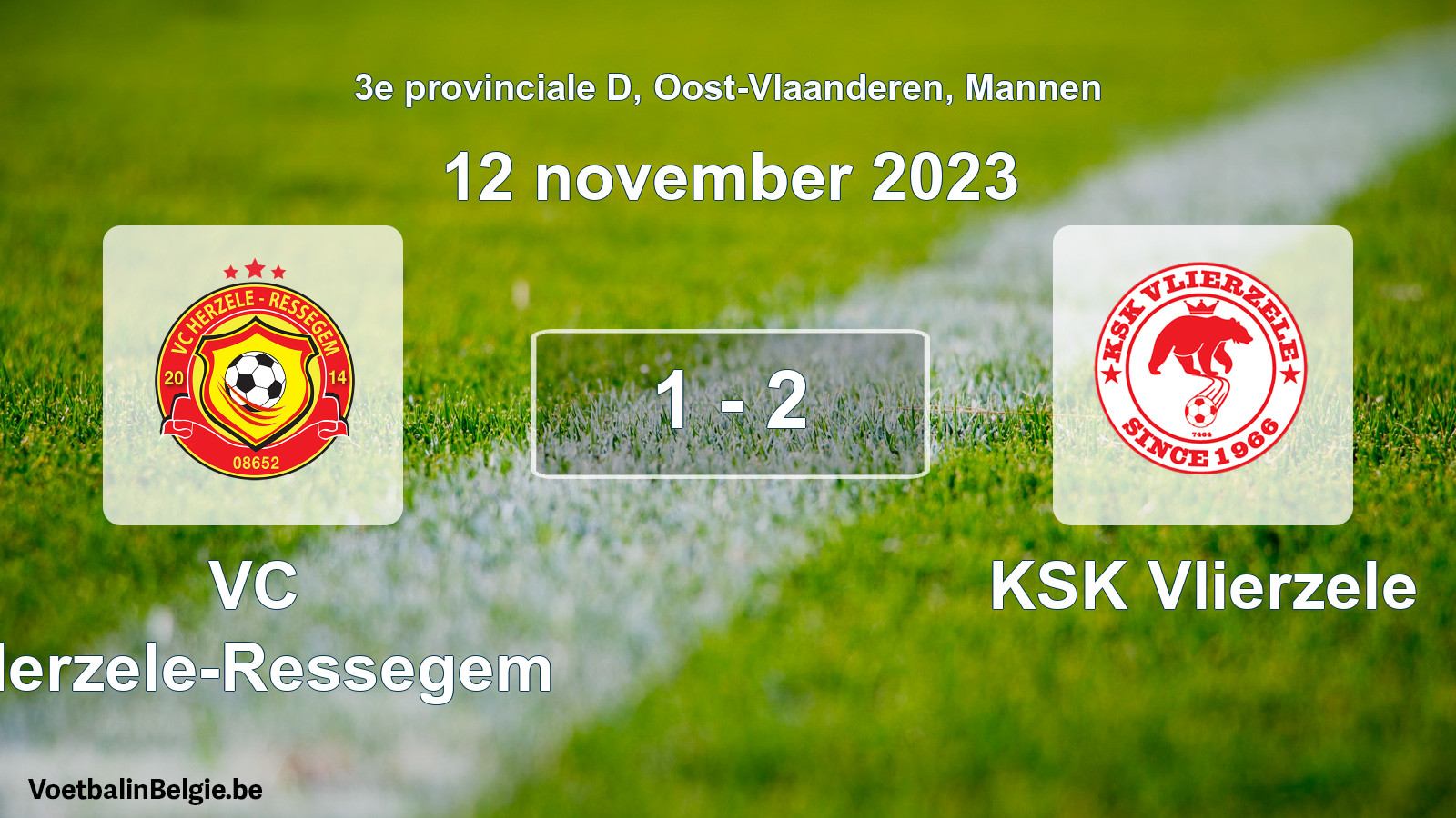 Gespeelde wedstrijd mannenvoetbal: VC Herzele-Ressegem - KSK Vlierzele 1 - 2 (12 november 2023)