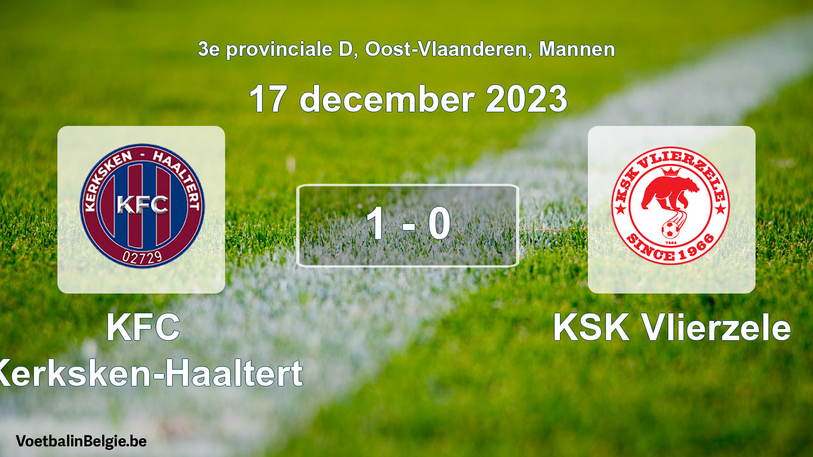 Gespeelde wedstrijd mannenvoetbal: KFC Kerksken-Haaltert - KSK Vlierzele 1 - 0 (17 december 2023)