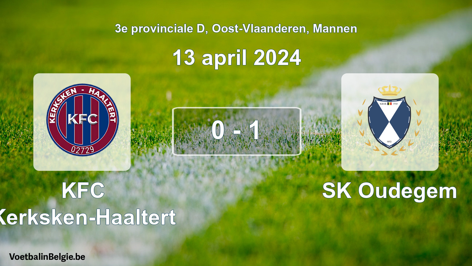 Gespeelde wedstrijd mannenvoetbal: KFC Kerksken-Haaltert - SK Oudegem 0 - 1 (13 april 2024)