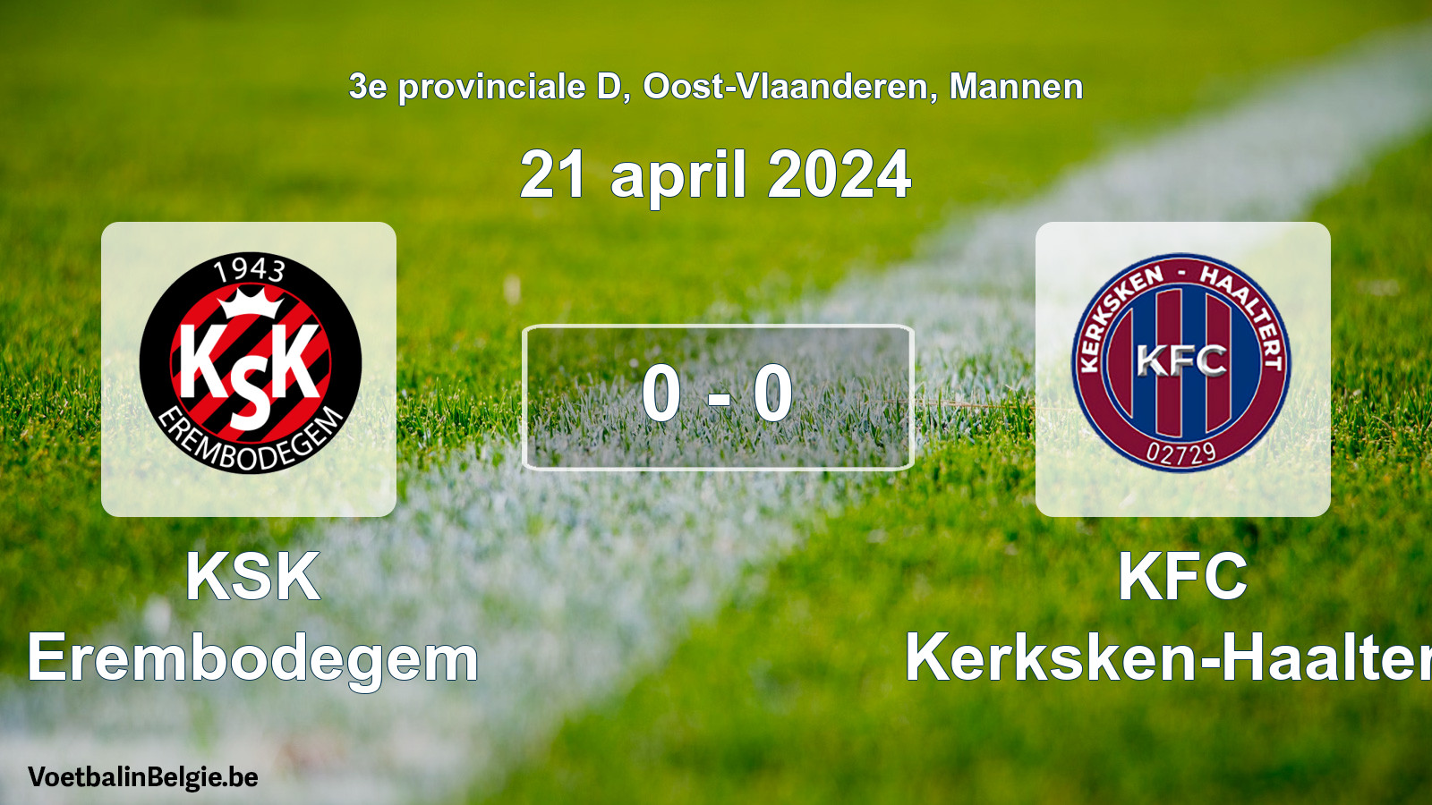 Gespeelde wedstrijd mannenvoetbal: KSK Erembodegem - KFC Kerksken-Haaltert 0 - 0 (21 april 2024)