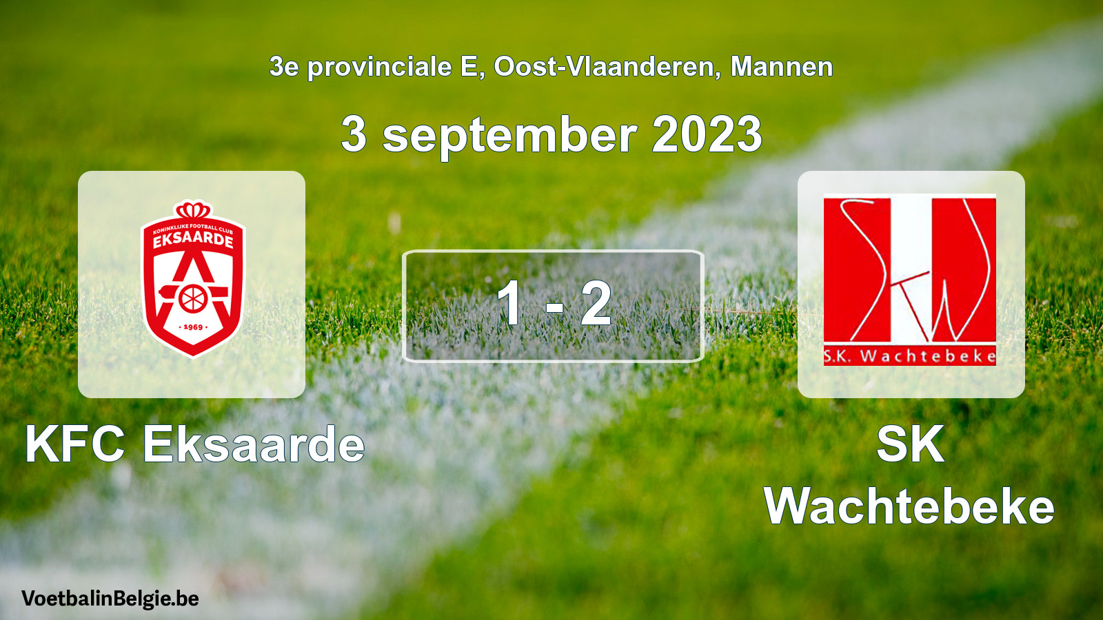 Gespeelde wedstrijd mannenvoetbal: KFC Eksaarde - SK Wachtebeke 1 - 2 (3 september 2023)
