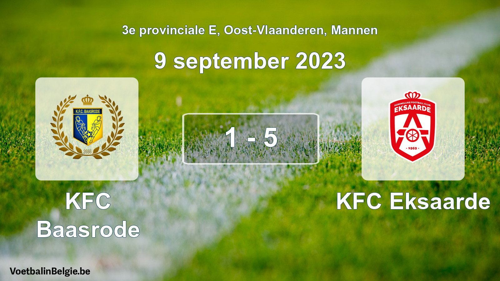 Gespeelde wedstrijd mannenvoetbal: KFC Baasrode - KFC Eksaarde 1 - 5 (9 september 2023)