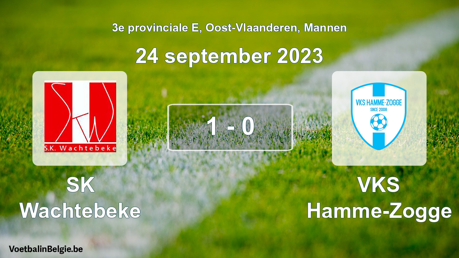 Gespeelde wedstrijd mannenvoetbal: SK Wachtebeke - VKS Hamme-Zogge 1 - 0 (24 september 2023)