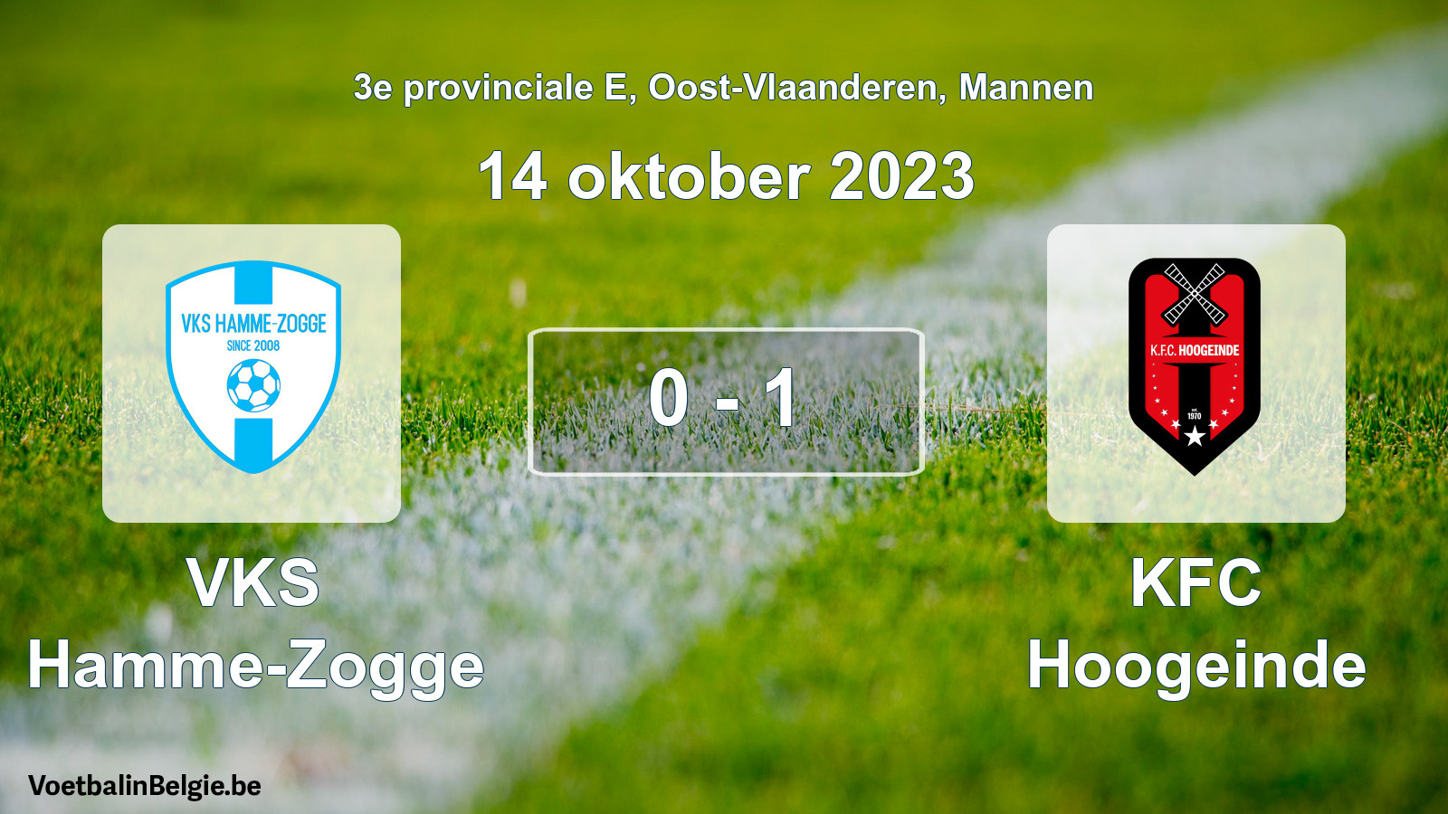 Played match men football: VKS Hamme-Zogge - KFC Hoogeinde 0 - 1 (14 October 2023)