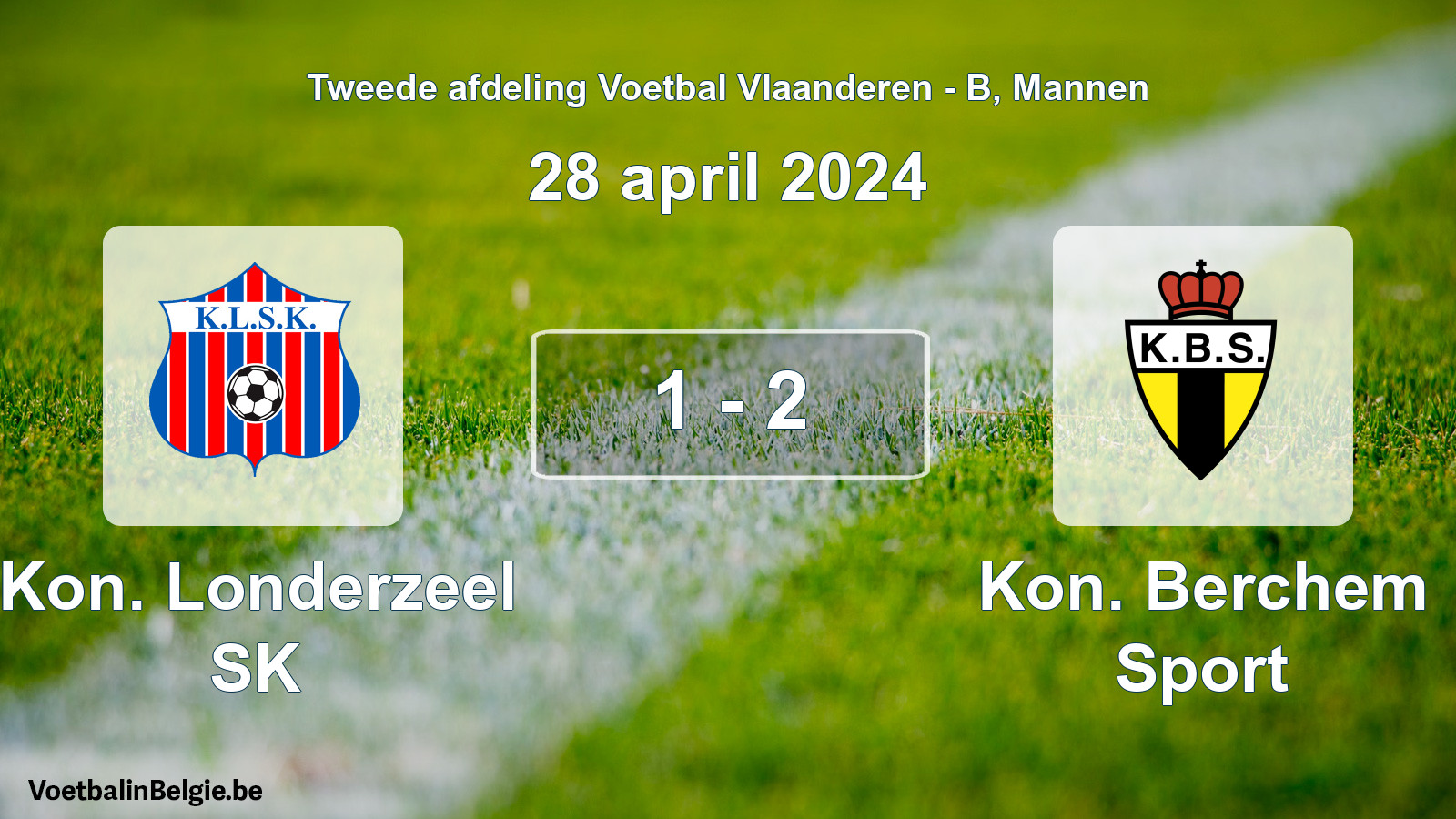 Gespeelde wedstrijd mannenvoetbal: Kon. Londerzeel SK - Kon. Berchem Sport 1 - 2 (28 april 2024)