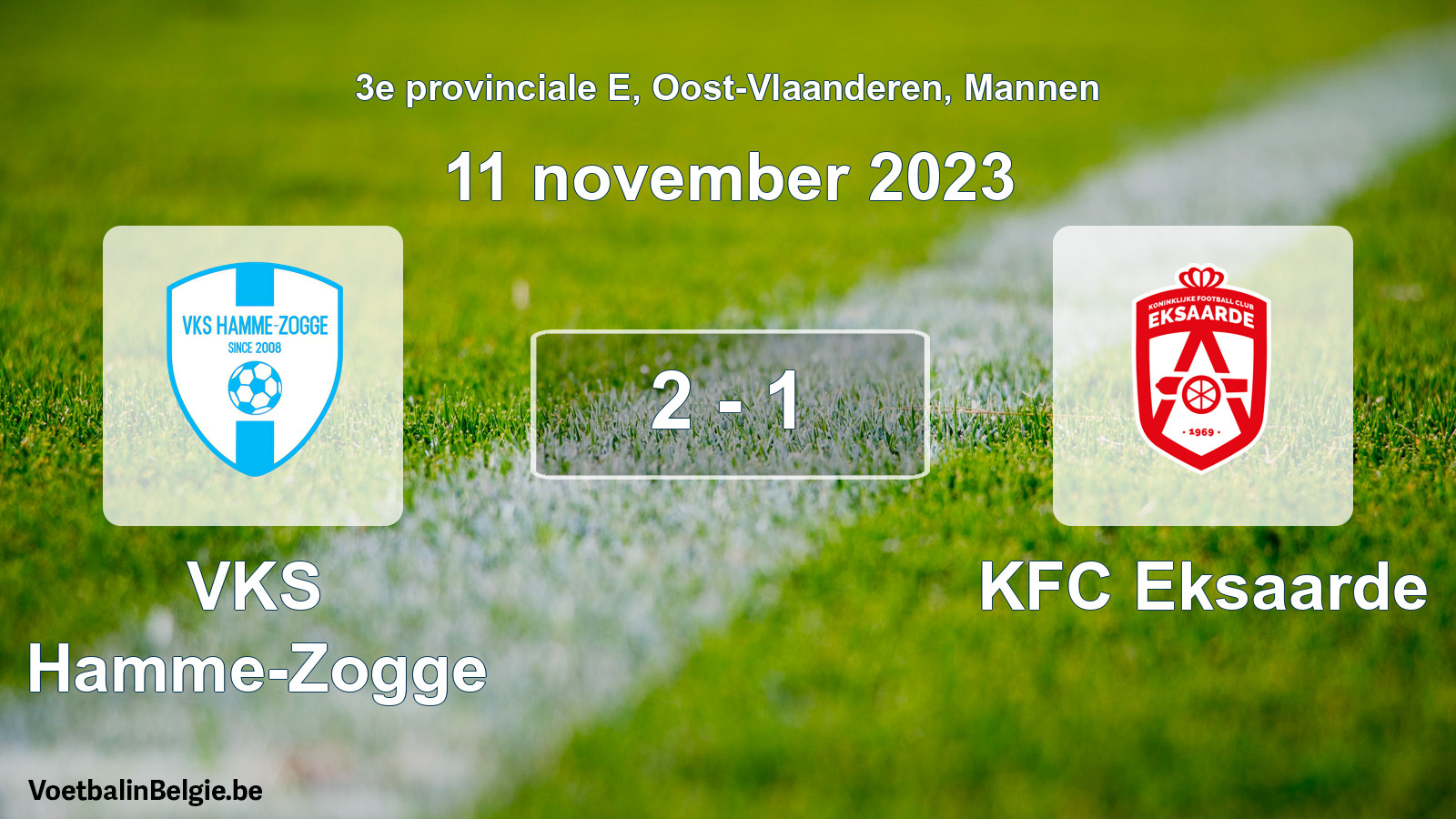 Gespeelde wedstrijd mannenvoetbal: VKS Hamme-Zogge - KFC Eksaarde 2 - 1 (11 november 2023)