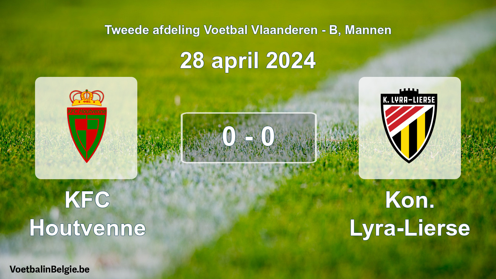 Gespeelde wedstrijd mannenvoetbal: KFC Houtvenne - Kon. Lyra-Lierse 0 - 0 (28 april 2024)