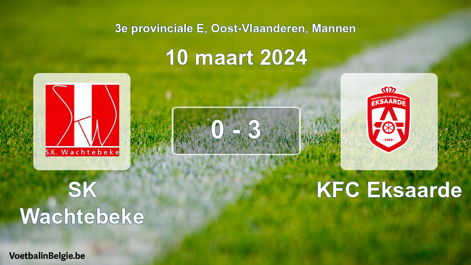 Gespeelde wedstrijd mannenvoetbal: SK Wachtebeke - KFC Eksaarde 0 - 3 (10 maart 2024)