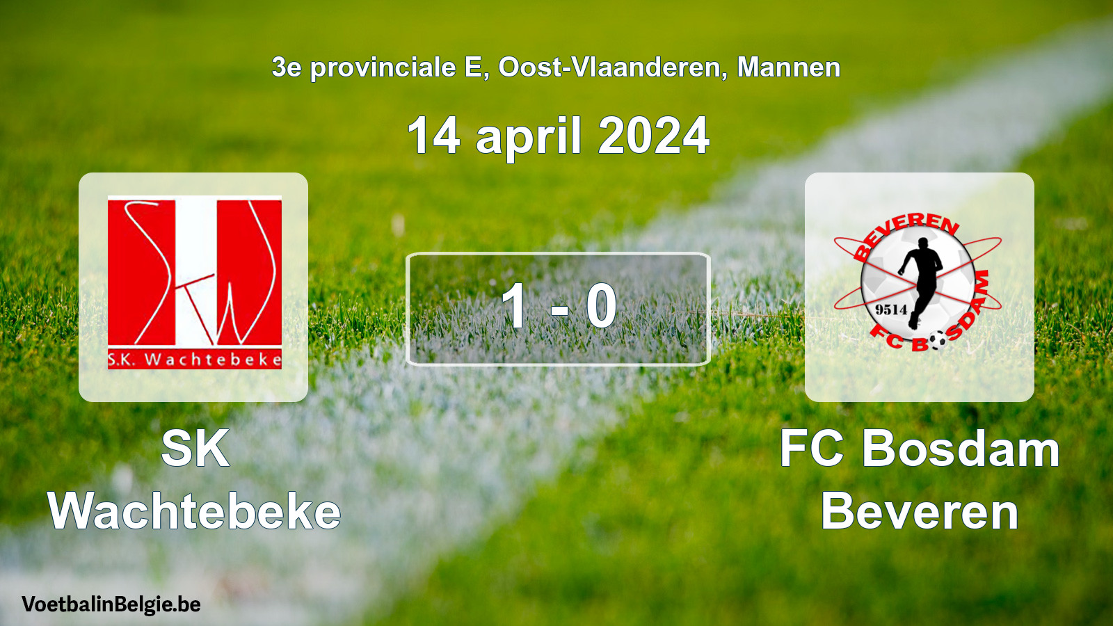 Played match men football: SK Wachtebeke - FC Bosdam Beveren 1 - 0 (14 April 2024)