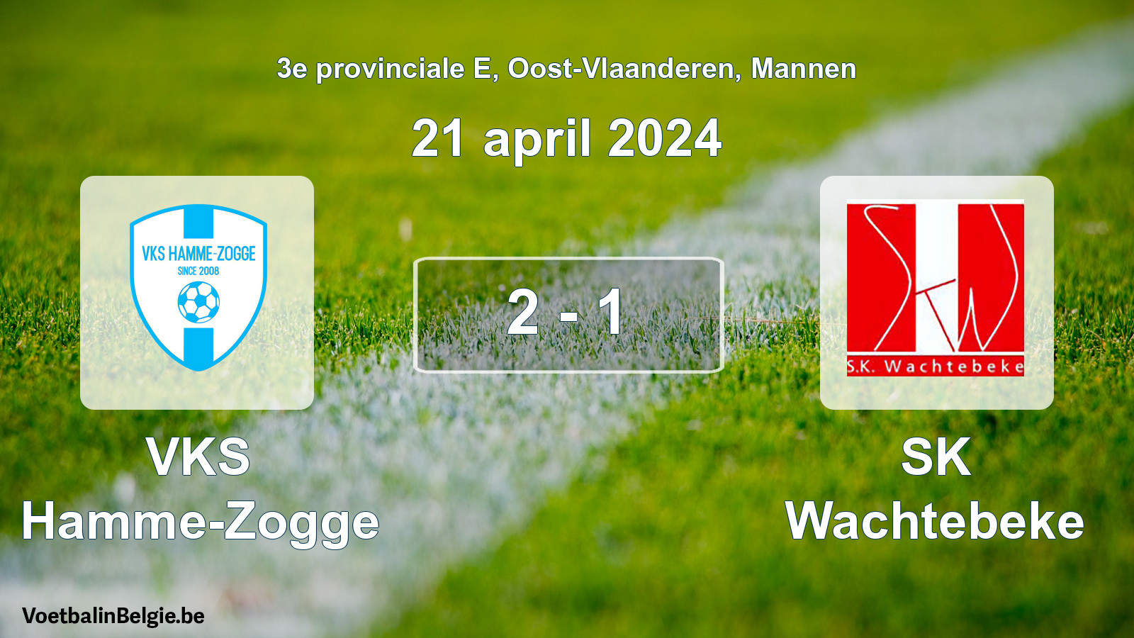 Gespeelde wedstrijd mannenvoetbal: VKS Hamme-Zogge - SK Wachtebeke 2 - 1 (21 april 2024)