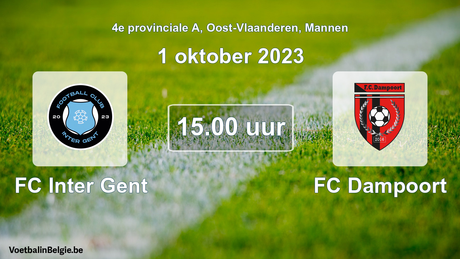 Scheduled match men football: FC Inter Gent - FC Dampoort (1 October 2023)