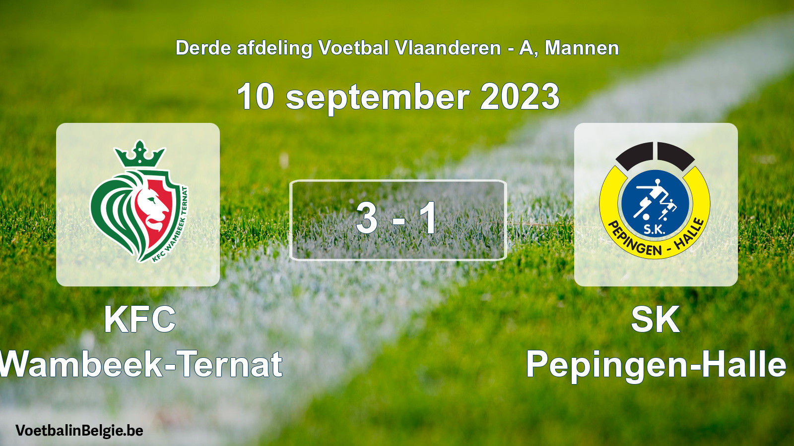 Gespeelde wedstrijd mannenvoetbal: KFC Wambeek-Ternat - SK Pepingen-Halle 3 - 1 (10 september 2023)