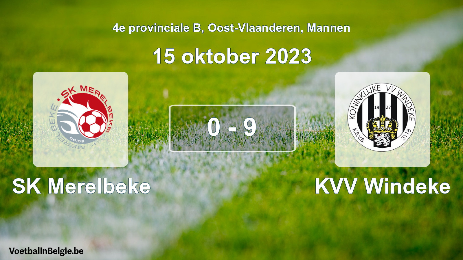 Played match men football: SK Merelbeke - KVV Windeke 0 - 9 (15 October 2023)