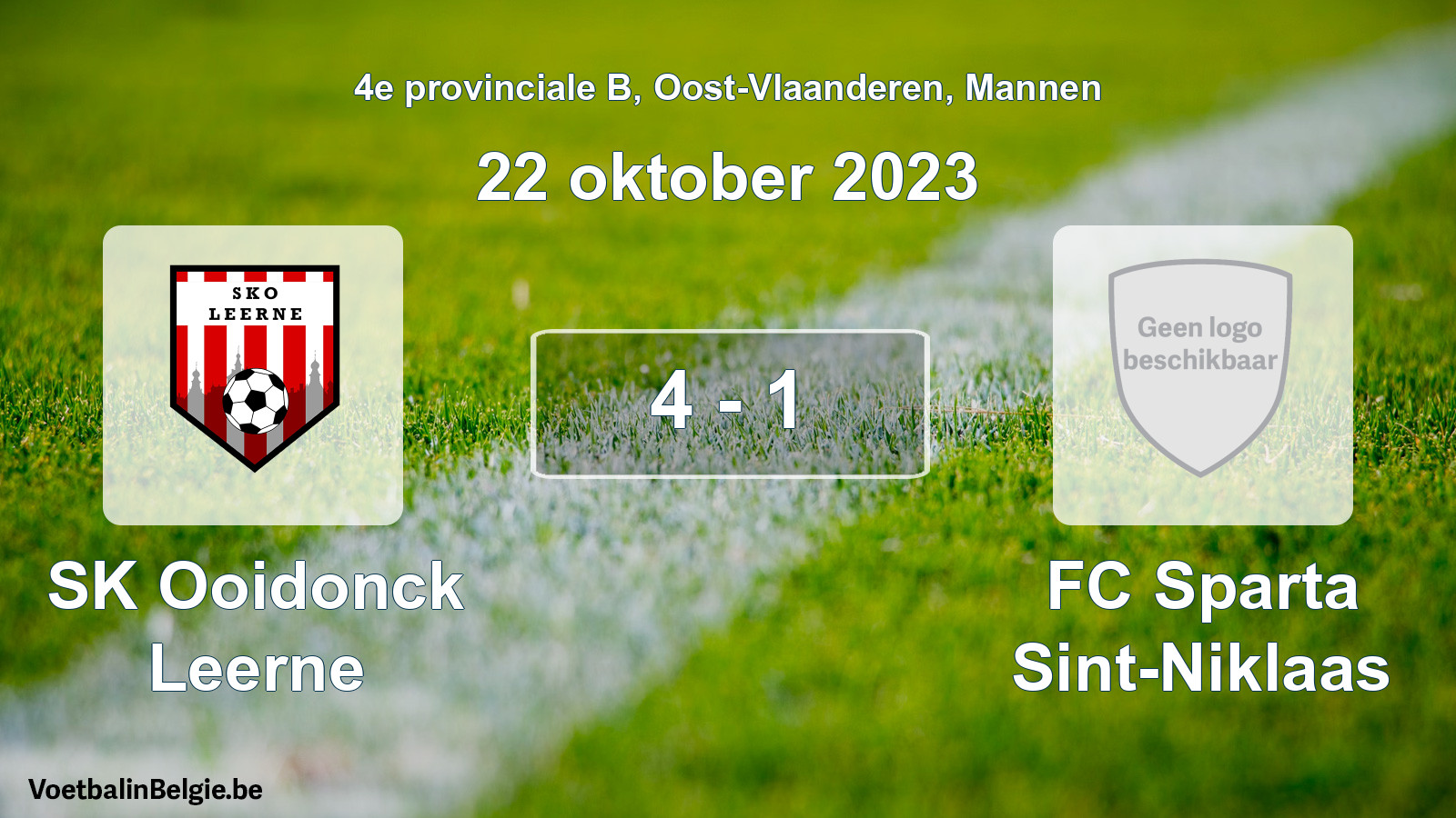 Gespeelde wedstrijd mannenvoetbal: SK Ooidonck Leerne - FC Sparta Sint-Niklaas 4 - 1 (22 oktober 2023)