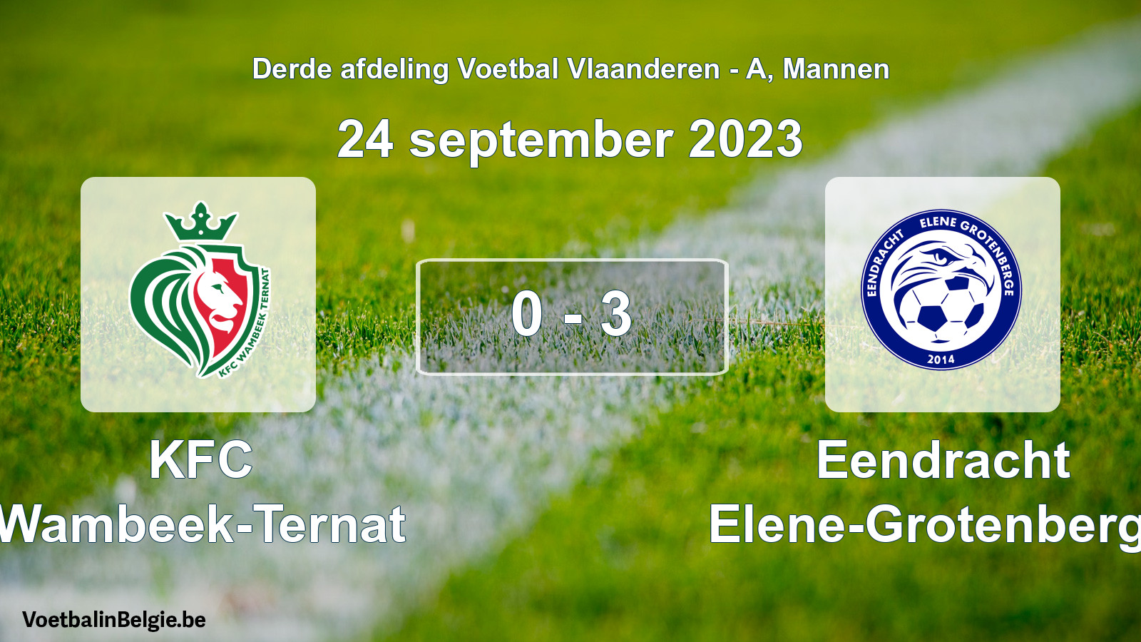 Gespeelde wedstrijd mannenvoetbal: KFC Wambeek-Ternat - Eendracht Elene-Grotenberge 0 - 3 (24 september 2023)