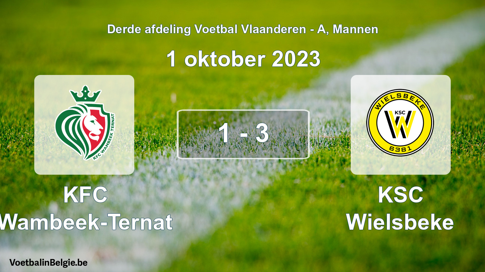 Gespeelde wedstrijd mannenvoetbal: KFC Wambeek-Ternat - KSC Wielsbeke 1 - 3 (1 oktober 2023)