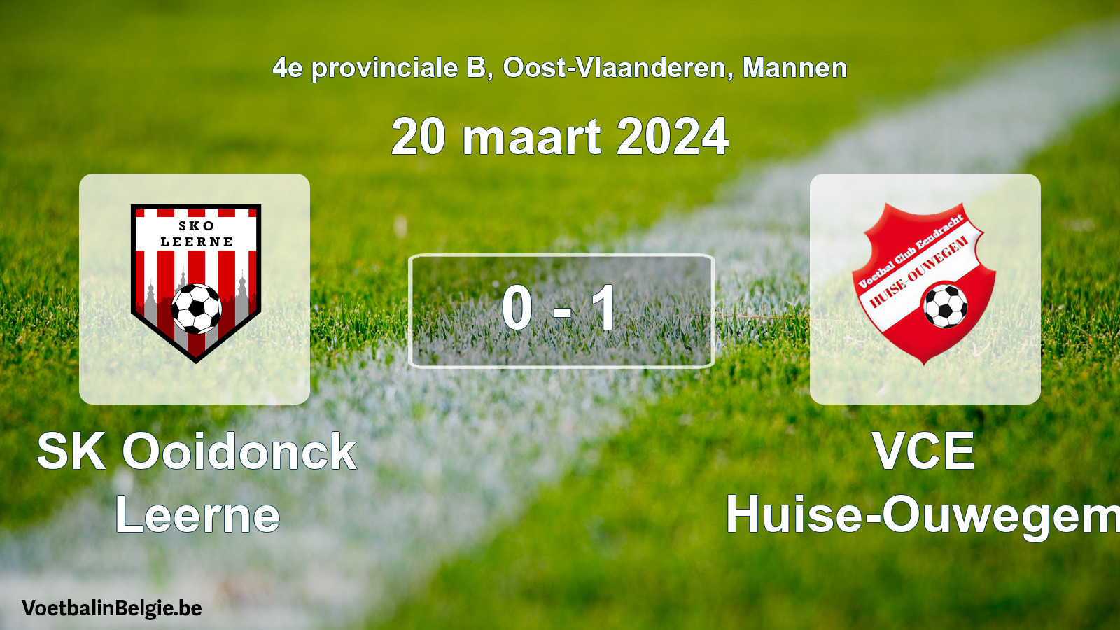 Gespeelde wedstrijd mannenvoetbal: SK Ooidonck Leerne - VCE Huise-Ouwegem 0 - 1 (20 maart 2024)