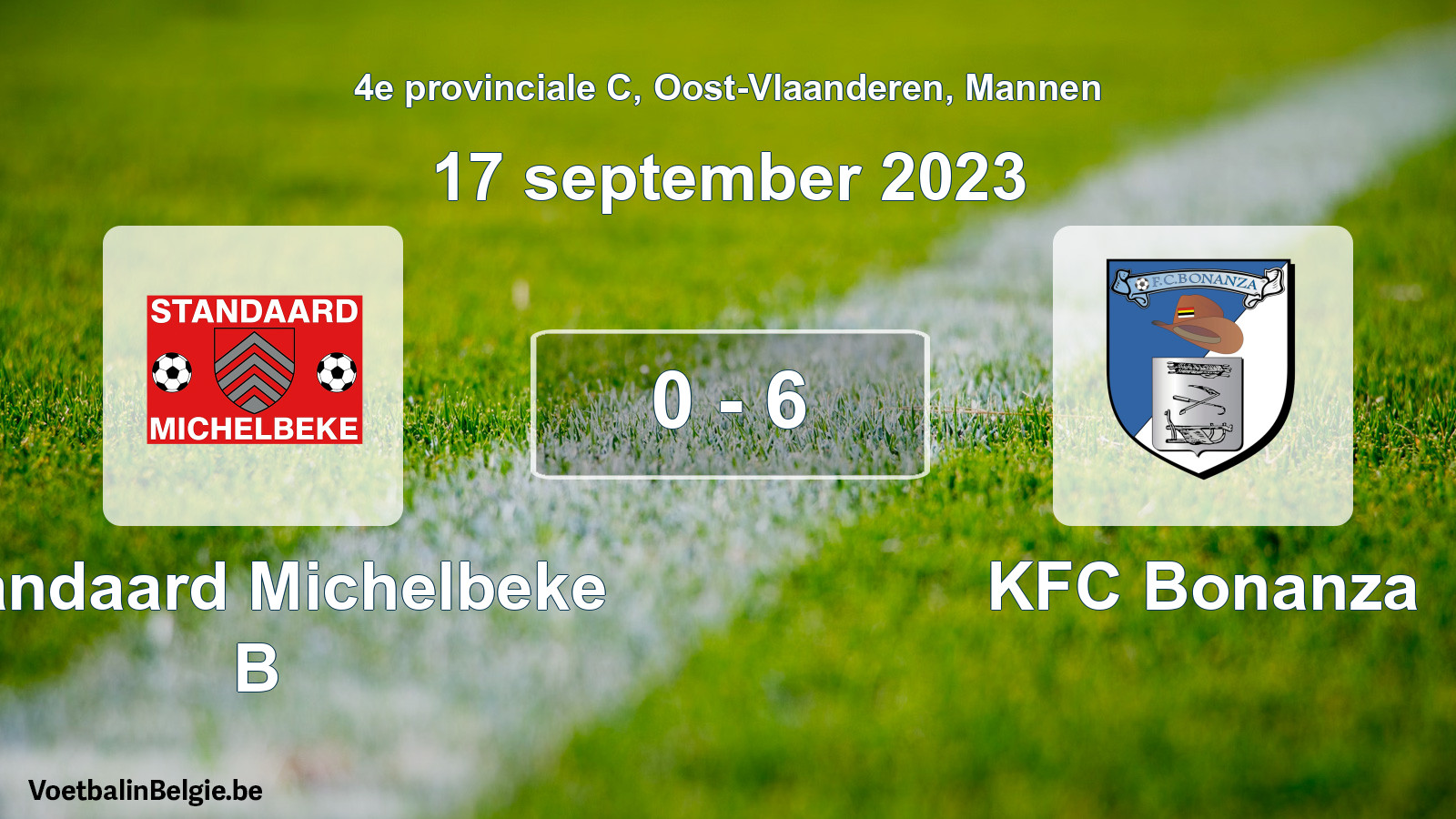Gespeelde wedstrijd mannenvoetbal: Standaard Michelbeke B - KFC Bonanza 0 - 6 (17 september 2023)