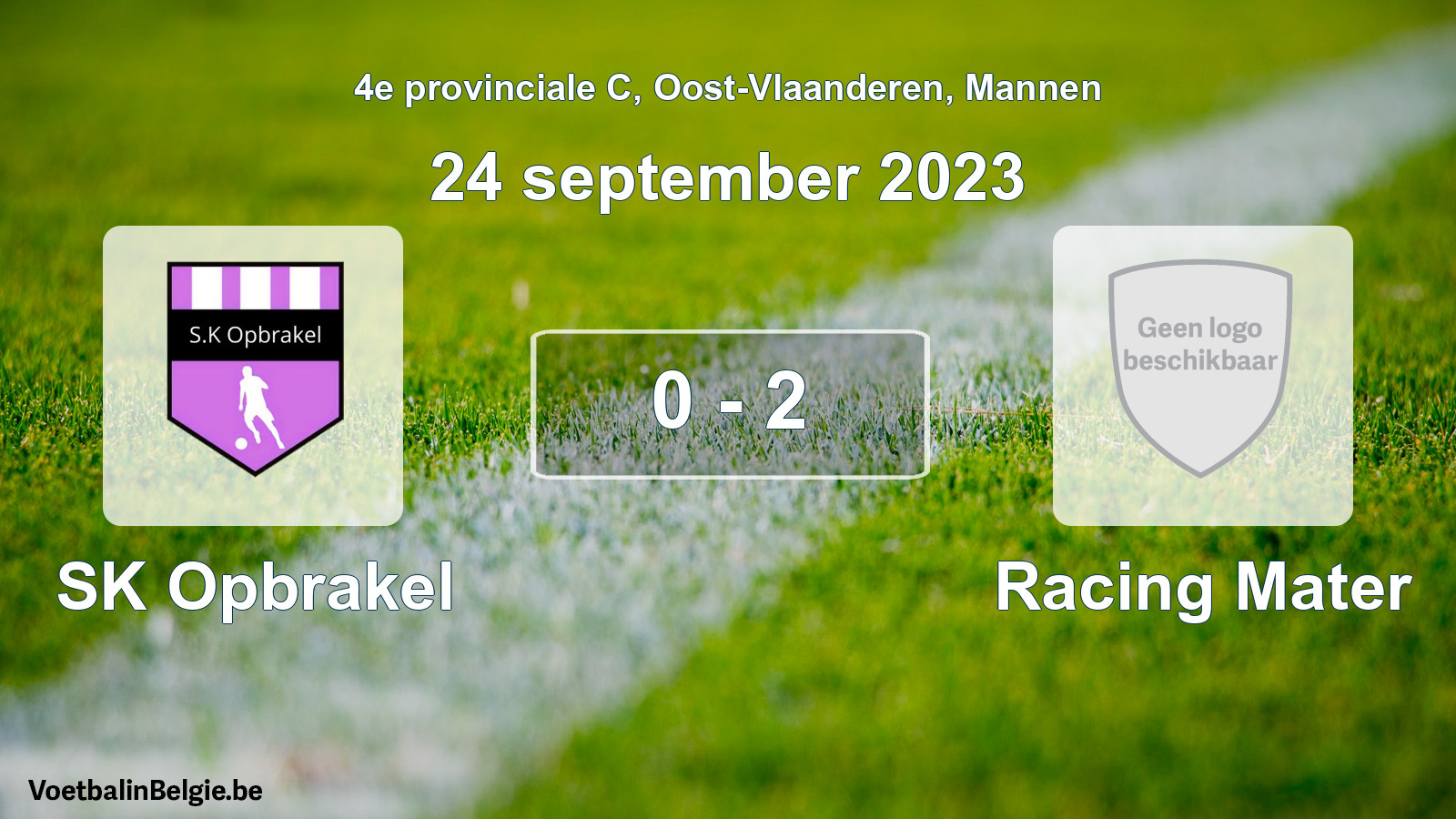 Gespeelde wedstrijd mannenvoetbal: SK Opbrakel - Racing Mater 0 - 2 (24 september 2023)